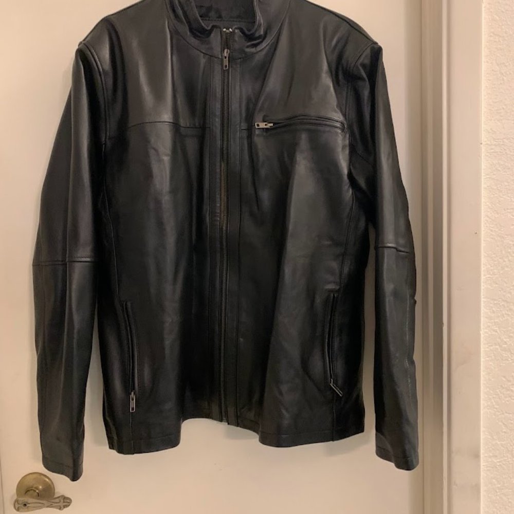 Black Leather Jacket XXL